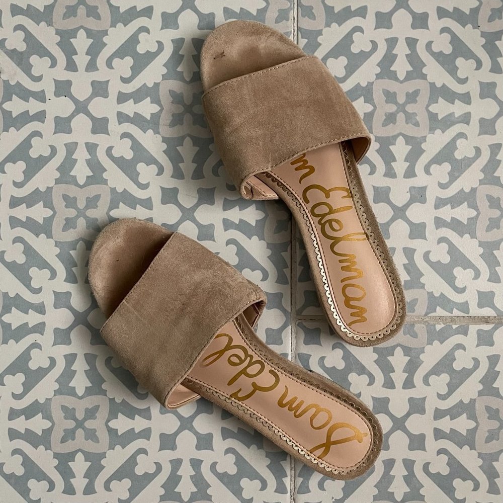 Sam Edelman Nude Suede Slides